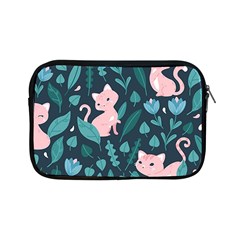 Cat Cute Flowers Leaves Pattern Apple Ipad Mini Zipper Cases by Grandong