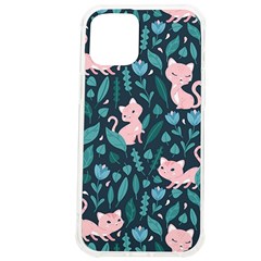 Cat Cute Flowers Leaves Pattern iPhone 12 Pro max TPU UV Print Case