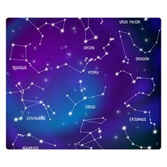 Realistic Night Sky Poster With Constellations Two Sides Premium Plush Fleece Blanket (small) by Grandong
