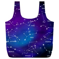 Realistic Night Sky Poster With Constellations Full Print Recycle Bag (XXL)