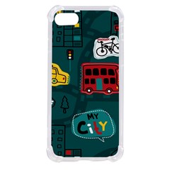 Seamless Pattern Hand Drawn With Vehicles Buildings Road Iphone Se by Grandong