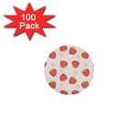 Strawberries Pattern Design 1  Mini Buttons (100 pack)  Front