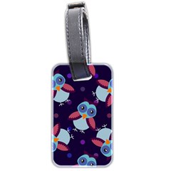 Owl Pattern Background Luggage Tag (two Sides) by Grandong