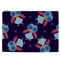 Owl Pattern Background Cosmetic Bag (xxl)