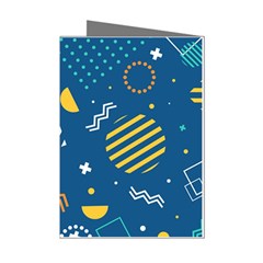 Flat Design Geometric Shapes Background Mini Greeting Cards (pkg Of 8) by Grandong