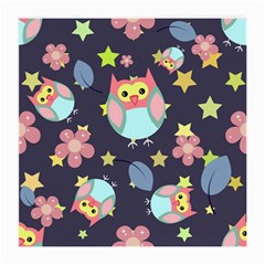 Owl Stars Pattern Background Medium Glasses Cloth (2 Sides) by Grandong