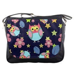 Owl Stars Pattern Background Messenger Bag by Grandong