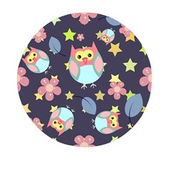Owl Stars Pattern Background Mini Round Pill Box by Grandong