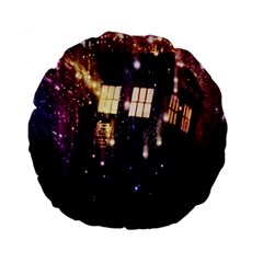 Tardis Regeneration Art Doctor Who Paint Purple Sci Fi Space Star Time Machine Standard 15  Premium Round Cushions