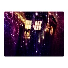 Tardis Regeneration Art Doctor Who Paint Purple Sci Fi Space Star Time Machine Two Sides Premium Plush Fleece Blanket (mini)