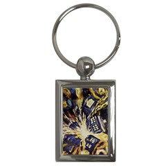 Tardis Doctor Who Pattern Key Chain (rectangle)