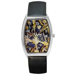 Tardis Doctor Who Pattern Barrel Style Metal Watch