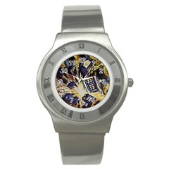 Tardis Doctor Who Pattern Stainless Steel Watch