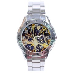 Tardis Doctor Who Pattern Stainless Steel Analogue Watch