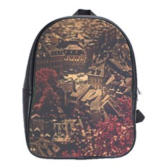 Vintage Cityscape City Retro Old School Bag (large)