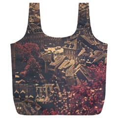 Vintage Cityscape City Retro Old Full Print Recycle Bag (xxl) by Cemarart
