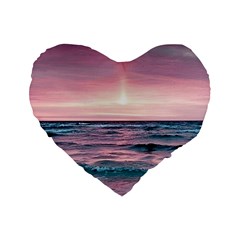 Sunset Ocean Beach Catcher Dream Evening Night Sunset Standard 16  Premium Heart Shape Cushions by Cemarart