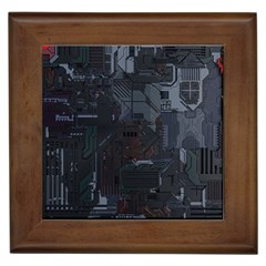 Abstract Tech Computer Motherboard Technology Framed Tile