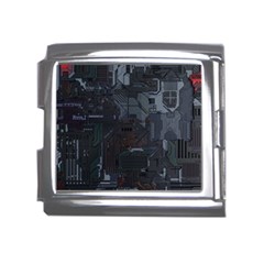 Abstract Tech Computer Motherboard Technology Mega Link Italian Charm (18mm) by Cemarart