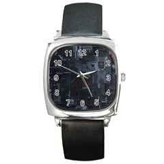 Abstract Tech Computer Motherboard Technology Square Metal Watch