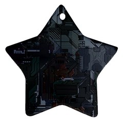 Abstract Tech Computer Motherboard Technology Star Ornament (two Sides)