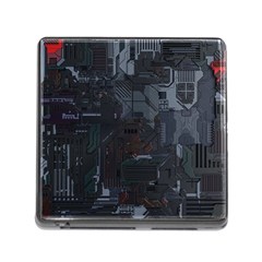 Abstract Tech Computer Motherboard Technology Memory Card Reader (square 5 Slot) by Cemarart