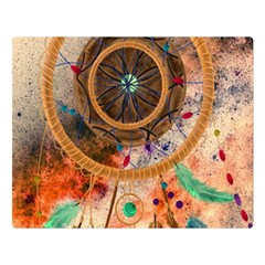 Dream Catcher Colorful Vintage Two Sides Premium Plush Fleece Blanket (large)