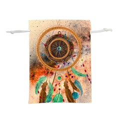 Dream Catcher Colorful Vintage Lightweight Drawstring Pouch (l) by Cemarart