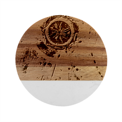 Dream Catcher Colorful Vintage Marble Wood Coaster (round) by Cemarart