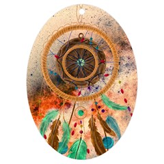 Dream Catcher Colorful Vintage Uv Print Acrylic Ornament Oval by Cemarart