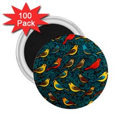 Bird Pattern Colorful 2 25  Magnets (100 Pack) 