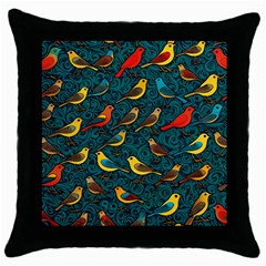 Bird Pattern Colorful Throw Pillow Case (black)