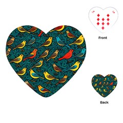 Bird Pattern Colorful Playing Cards Single Design (heart)