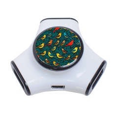 Bird Pattern Colorful 3-port Usb Hub