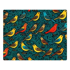 Bird Pattern Colorful Two Sides Premium Plush Fleece Blanket (large)