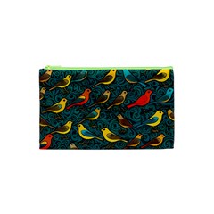 Bird Pattern Colorful Cosmetic Bag (xs)