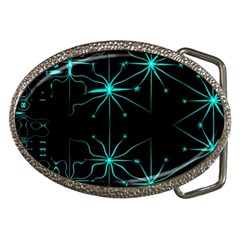 Space Time Abstract Pattern Alien Dark Green Pattern Belt Buckles