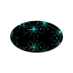 Space Time Abstract Pattern Alien Dark Green Pattern Sticker Oval (100 Pack) by Cemarart