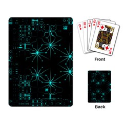 Space Time Abstract Pattern Alien Dark Green Pattern Playing Cards Single Design (rectangle)