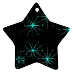 Space Time Abstract Pattern Alien Dark Green Pattern Star Ornament (Two Sides) Front