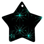 Space Time Abstract Pattern Alien Dark Green Pattern Star Ornament (Two Sides) Back