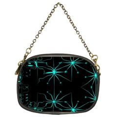 Space Time Abstract Pattern Alien Dark Green Pattern Chain Purse (two Sides)