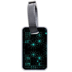 Space Time Abstract Pattern Alien Dark Green Pattern Luggage Tag (two Sides)