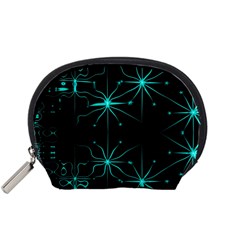 Space Time Abstract Pattern Alien Dark Green Pattern Accessory Pouch (small)