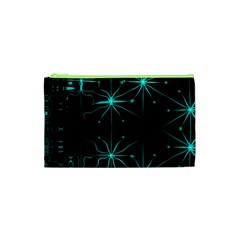 Space Time Abstract Pattern Alien Dark Green Pattern Cosmetic Bag (xs)