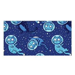 Cat Astronaut Space Suit Pattern Satin Shawl 45  X 80 