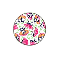 Panda Umbrella Pattern Hat Clip Ball Marker (4 Pack)