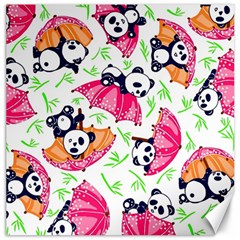 Panda Umbrella Pattern Canvas 16  X 16 