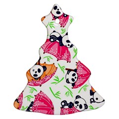 Panda Umbrella Pattern Christmas Tree Ornament (two Sides)