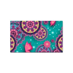 Floral Pattern Abstract Colorful Flow Oriental Spring Summer Sticker Rectangular (10 Pack)